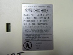 IVI MR2000 Check Reader Model # 2C10E0 Good Used