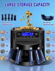Coin Counter and Dollar Coin sorter with LCD Display, 300-coin Capacity, Supp…