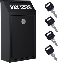 Sumerfnt Locking Cash Box with Slot, Metal Money Donation Box with Lock and 4 Ke