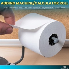 Adding Machine/Calculator Roll, 16 lb, 1/2″ Core, 2-1/4″ x 150 ft, White (3)