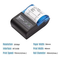 Portable 58mm Thermal Receipt Printer BT USB Wireless Android POS New