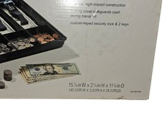 Office Depot Locking Cover Cash Tray 2.25″ x 15 7/8 x 11.25″ Missing Key