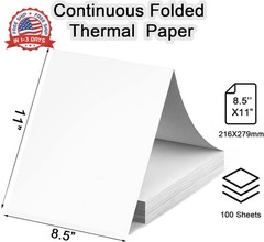 8.5×11 Inch Thermal Paper 100 Sheets Letter Size Dry Quickly Fade-Resistant for