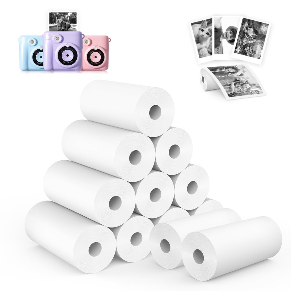 12 Rolls Instant Print Refill Set, HD Printing Thermal for Most Instant Photo…
