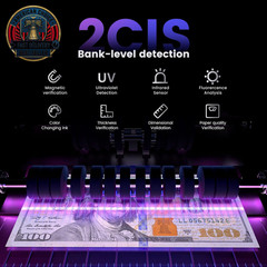 Mixed Denomination Money Counter with Counterfeit Detection, Touch Screen, and 2