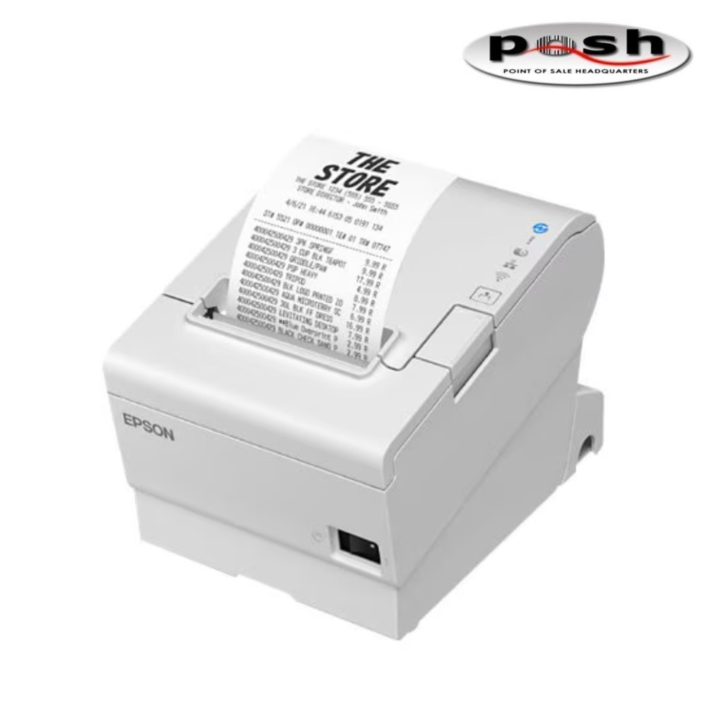 New Epson OmniLink TM-T88VII Thermal Printer – USB + Ethernet + Serial, White