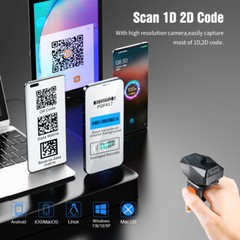 5PCS Mini Finger Barcode Scanner Wireless 2D Wearable Ring Scanner for PC Phone