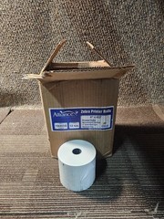 (QTY 12) Zebra Heavyweight Printer Rolls Thermal 1″ Solid Wall Core 4″ x 422′