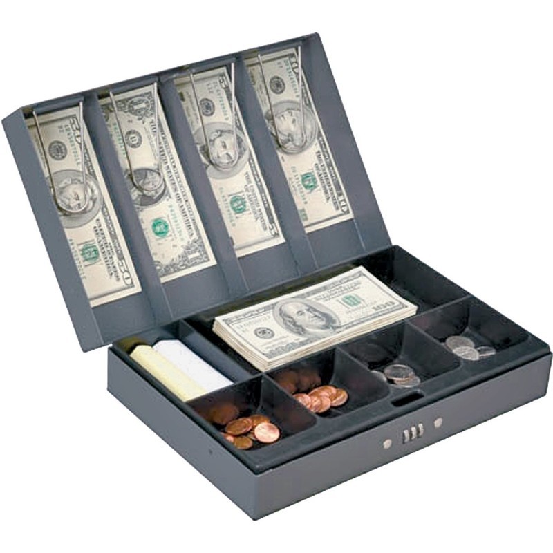 ProSource TS811 Cash Box, 11-3/8 L x 7-5/8 W x 3-1/4 H in Exterior, Steel, Combi