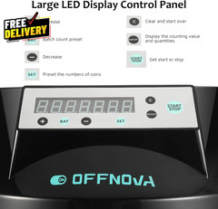 Electric Coin Sorter & Counter Machine 300 Coins/Min LED US Denominations