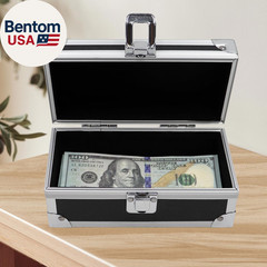 Lockable Cash Box, Aluminium Alloy Money Box for Cash, Money Holder, Cash Organi