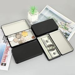 4 Pack Metal Rectangular Cash Box with Lid, Money Holder for Coins, Jewelry & St