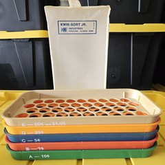 VTG Kwik-Sort Jr MMF Industries Set Of 5 Coin Money Change Sorting Trays W/ Case