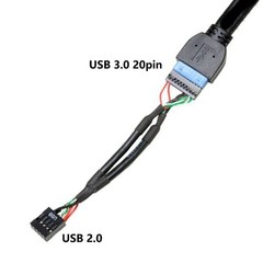 20Pin USB3.0 to 9Pin USB2.0 Internal Cable USB3.0 Header to USB2.0 Adapter Cable