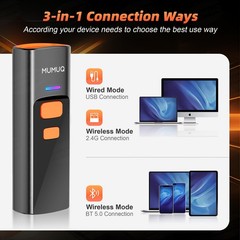 Wireless Bluetooth 1D 2D QR Barcode Scanner USB 2.4G Windows Android iOS PC