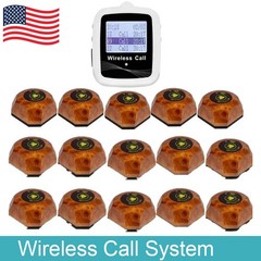 NEW Restaurant Wireless Call Paging System 15 Waterproof Call Buttons 1 Receiver