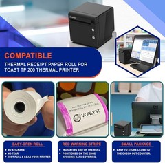 Thermal Printer Paper Roll for Toast TP200 Receipt Printer Point of 12 rolls