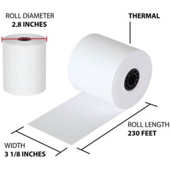 Thermal Receipt Paper Rolls For Clover POS Cash Register 3 1/8″ x 230′ Free Ship