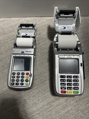 First Data FD130 FD400 GT Credit Card Terminal Silver Lot Of Two Unit Only