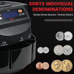 L LIKED Coin Counter and Sorter Machine Accurate sort for Nickels, Dimes