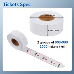 Take-A-Number System Ticket Dispenser with Counter Stand and 1 Roll Queue Tap…
