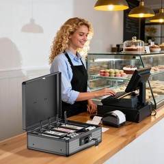 Cash with Lock, Money with Key Lock & Removable Coin Tray 13.5 * 4.31 * 11.4i…
