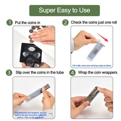 Coin Counter, Coin Sorter Tube, 4-in-1 Coin Sorter and Wrapper Machine, Change C