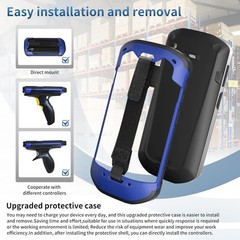 Upgraded Protective Cover Case w/Strap for Zebra TC51 TC52 TC56 TC57 TC510K Blue