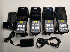Lot of 4 Zebra MC3300U UHF RFID Handheld Mobile Computer Gun Scanner w/ 1 Cradle