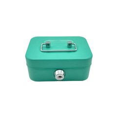 Small Cash Box with Money Tray and Lock, Metal Cash Lock Box with Key