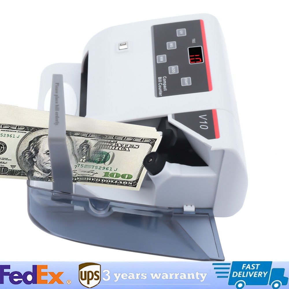 Portable Money Bill Counter Counting Machine with UV/MG/WM Counterfeit Detection
