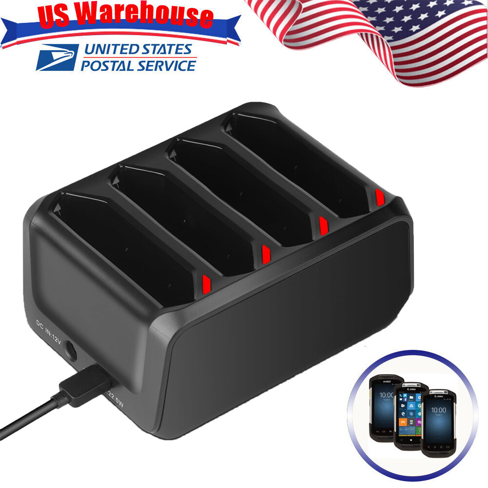 4-Port TC70 Battery Charger for Zebra TC70 TC72 TC75 TC77 SAC-TC7X-4BTYPP-01 USA