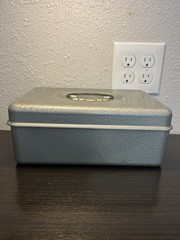 Vintage Standard Federal Savings Silver Metal Cash/Utility Box Free Shipping