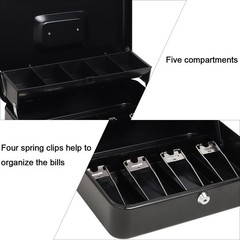 Cash Box with Money Tray and Key Lock,Safe Box for Cash Saving Key Lock Money…