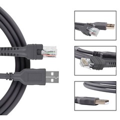 USB A male to RJ45 Cable For Symbol Barcode Scanner LS4278 LS4328 LS2208 2 Pack