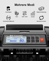 AL1000 Money Counter, UV/IR/DD Counterfeit Detection, Value Counting & Batch & A