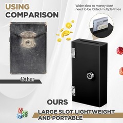 Acrylic Box for Gambler, Winners Bank Portable Safe Casino Money Pocket Sized…