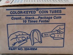 MMF Industries Major MetalFab Co. Four Coin Counting Tubes with Box #224-0004-00