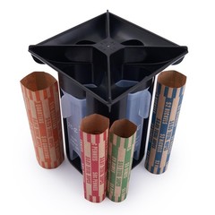 4-in-1 Coin Counter and Sorter Tube Set with Holder,Piggy Bank Penny Nickel…