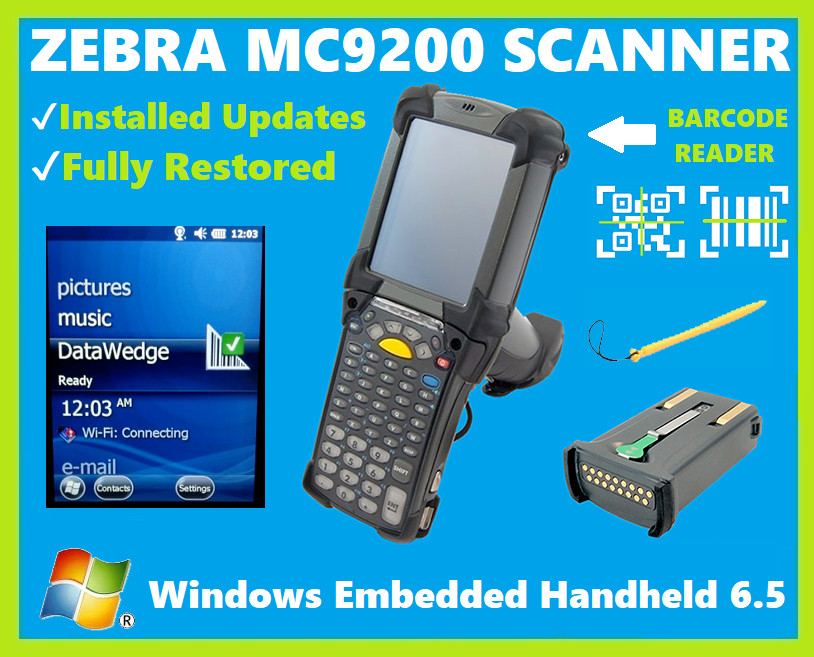 ✅Zebra MC92N0-GL0SYEQA6WR 2D/1D/QR Barcode Scanner, WiFi, WEH 6.5, Battery!🔥⭐