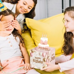 Simple Pink Birthday Money Box for Cash Pull Happy Birthday Boxes Gifts for M…