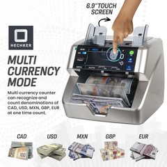 Hechker 10000 Plus Bank Grade Money Counter Machine – Mixed Denomination Bill…
