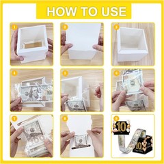 Black Gold 10th Happy Birthday Surprise Pull Out Money Box Cash Gift Set