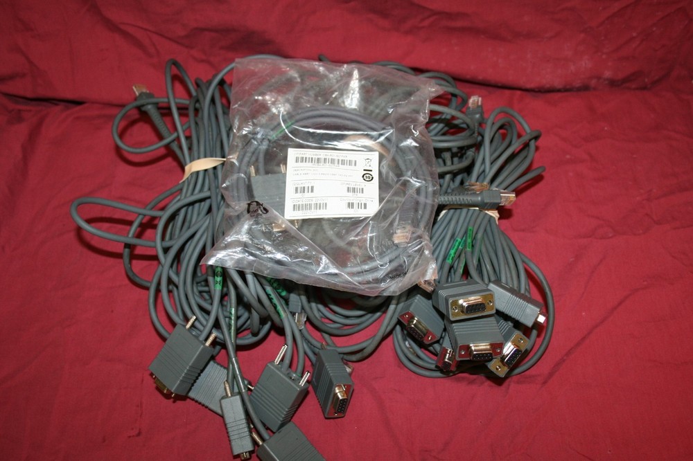 Lot of (15) Symbol CBA-R01-S07PAR Serial Cable RS232 DB9F TXD-P2 7′ GENUINE