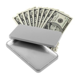 4Pcs Metal Cash Box Money Holder, Cash Organizer, Single Row Currency Tray wi…