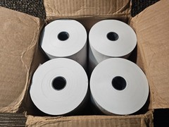 (QTY 12) Zebra Heavyweight Printer Rolls Thermal 1″ Solid Wall Core 4″ x 422′