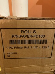 500 Rolls PAPER-FD100 1-Ply Printer Paper Roll Paper 3 1/8 in x 120 ft