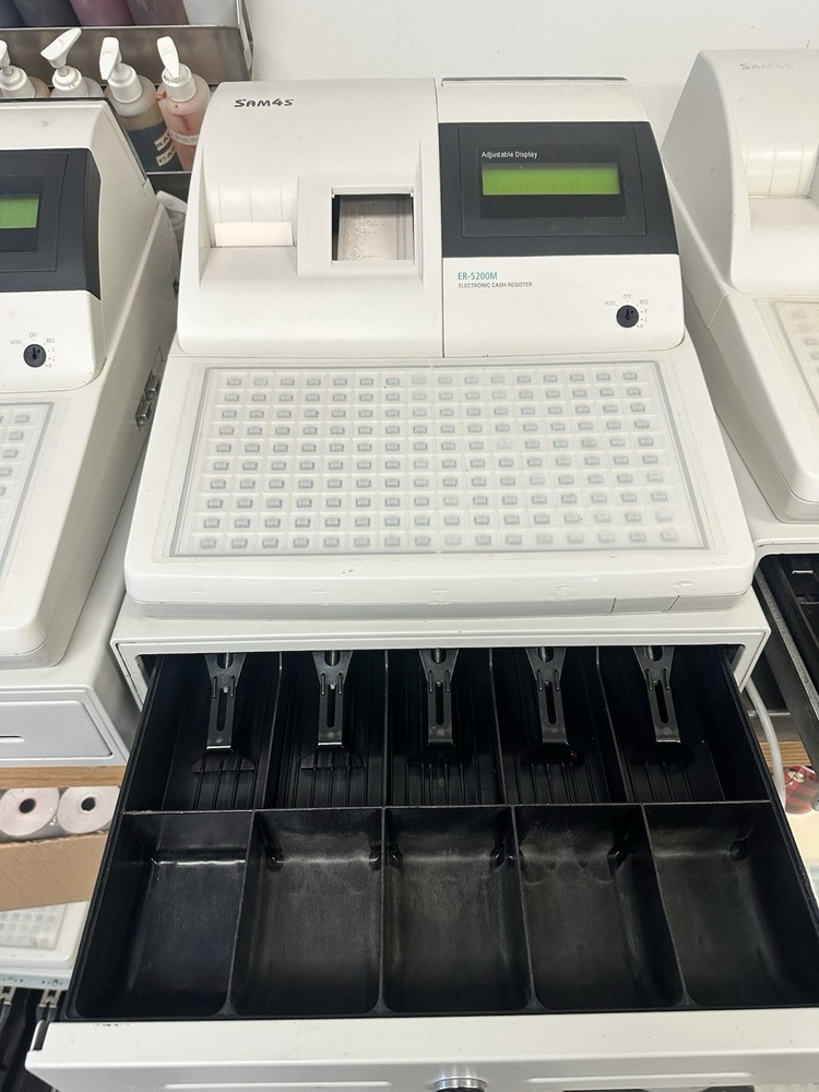 SAM4S ER-5200M Electronic Electric Cash Register, Wired, Lockable Drawer