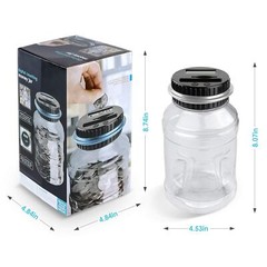 Large Digital Coin Counting Bank 1.8L LCD Coin Jar US Coins Silver