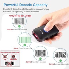 Mini 1D Bluetooth Barcode Scanner 3-in-1 Bluetooth & USB Wired & 2.4G Wireles…
